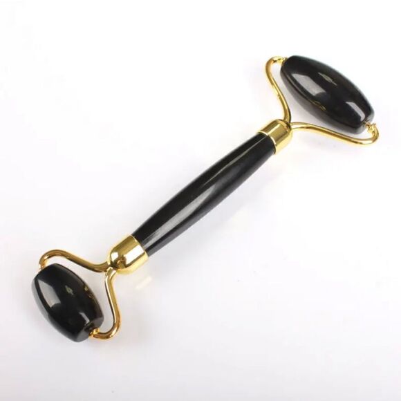 NEW GUA SHA ROLLER JADE SET IN BLACK - Picture 3 of 5